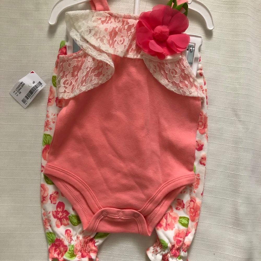 Peach Floral Matching Outfit